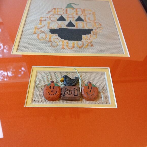 A-Z Pumpkin Sampler Framed and Matted Cottagecore Countrycore Country - Picture 4 of 7